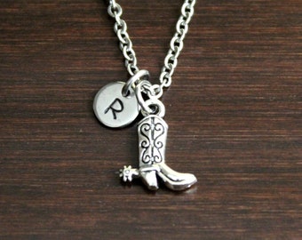 Boot Necklace - Cowboy Boot Necklace - Cowgirl - Country Living Gift - Horseback Rider Gift - Cowboy Boot Jewelry-Western Themed Gift-I/B/H