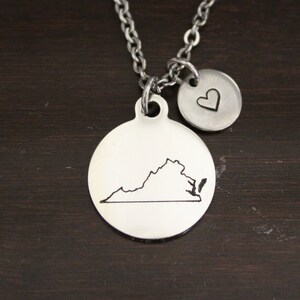 Virginia Necklace - VA Necklace - Virginia Jewelry - VA Jewelry - Virginia Lover-Virginia State-State Necklace-Home Necklace-US State-I/B/H