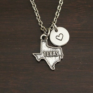 Texas Necklace - TX Necklace - Texas Jewelry - TX Jewelry - Texas Lover - Rodeo Necklace - State Necklace - Home Necklace - US State - I/B/H