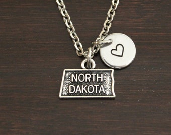 North Dakota Necklace-ND Necklace-North Dakota Jewelry-ND Jewelry-North Dakota Lover-North Dakota-State Necklace-Home Necklace-US State