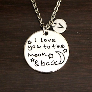 I Love You to the Moon and Back - Love You Moon - Moon Charm - Wife Gift - Kid Necklace - Daughter Necklace - Special Person Gift - I/B/H #2
