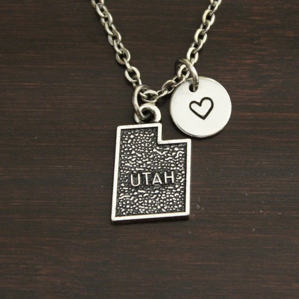 Utah Necklace - UT Necklace - Utah Jewelry - UT Jewelry - Utah Lover - Utah State - State Necklace - Home Necklace - US State - I/B/H