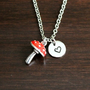 Red 3D Mushroom Necklace - Mushroom Jewelry - Mushroom Gift - Mushroom Lover - Outdoors Lover - Woods - Forest Necklace-Fungi Necklace-I/B/H