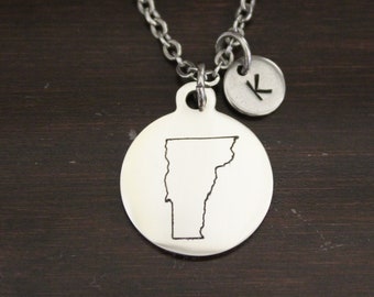 Vermont Necklace - VT Necklace - Vermont Jewelry - VT Jewelry - Vermont Lover-Vermont State-State Necklace-Home Necklace-US State-I/B/H