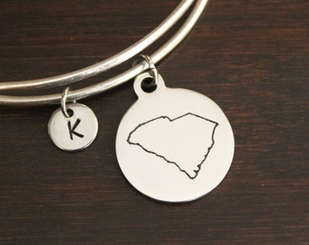 South Carolina Bangle - South Carolina Jewelry - South Carolina Lover-SC Bangle-SC Jewelry-State Bangle -State Jewelry-US State Bangle-I/B/H