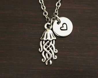 Squid Necklace - Jellyfish Jewelry - Squid Lover - Beach Gift - Sea Gift - Ocean Gift - Aquatic Gift - Under The Sea Necklace - I/B/H