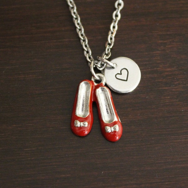 Red Shoe Necklace - High Heel Necklace - High Heel Jewelry - Dress Shoe Necklace - Fashion Necklace - Classic Movie Necklace-I/B/H