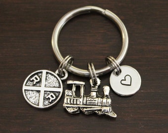 Train Key Ring/ Keychain / Zipper Pull - Train Keychain - Train Lover - Railroad Keychain - Railroad Lover - Train Gift-Railroad Gift- I/B/H