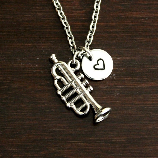 Trumpet Necklace - Trumpet Jewelry - Trumpet Gift - Music Teacher Gift - Band Leader Gift - Band Necklace - Band Jewelry - I/B/H