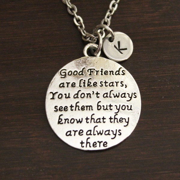 Good Friends Like Stars Saying Necklace - Good Friends Necklace - Friend Gift - Friend Jewelry - Best Friend Gift-Bestie Gift-BFF Gift-I/B/H