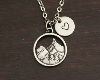 Mountain Necklace - The Mountains Are Calling And I Must Go - Wanderer Jewelry - Wander Necklace - Mountain Jewelry - Mountain Lover-Small