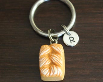 Bread Key Ring/ Keychain / Zipper Pull - Loaf - Sourdough - Gluten - Bakery - Sweet Bread Charm -Baker - Food Lover Gift-I/B/H