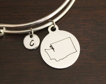 Washington Bangle - Washington Jewelry - Washington Lover- WA Bangle- WA Jewelry - State Bangle - State Jewelry - US State Bangle - I/B/H