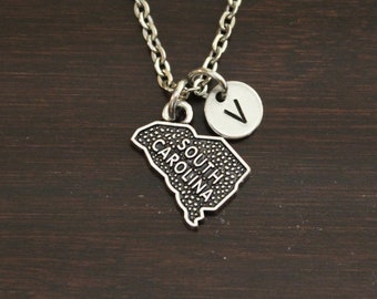 South Carolina Necklace-SC Necklace-South Carolina Jewelry-SC Jewelry-South Carolina Lover-South Carolina-State-State Necklace-US State