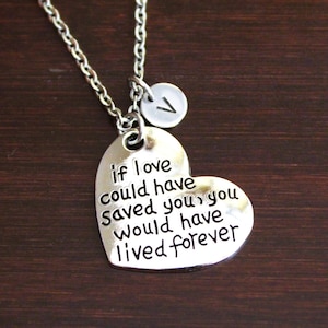 If Love Could Have Saved You, You Would Have Lived Forever Necklace - Pet Memorial - Dog Memorial - Cat Memorial- Family Mom Dad - I/B/H