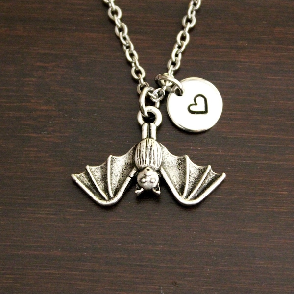 Bat Necklace - Bat Jewelry - Bat Lover - Vampire Jewelry - Pagan Necklace - Wicca Jewelry - Gothic Jewelry - Bat Animal - Fruit Bat - I/B/H
