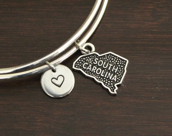 South Carolina Bangle - South Carolina Jewelry - South Carolina Lover-SC Bangle-SC Jewelry-State Bangle -State Jewelry-US State Bangle-I/B/H