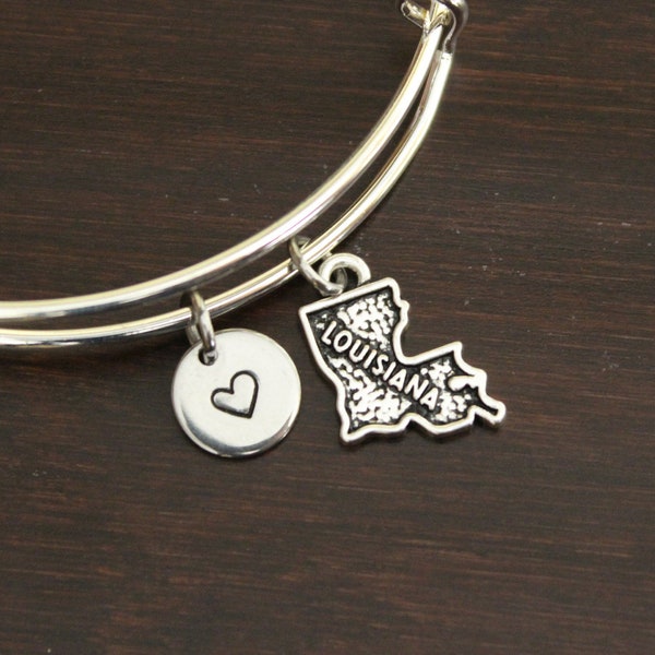 Louisiana Bangle - Louisiana Jewelry - Louisiana Lover - LA Bangle - LA Jewelry - Home - State Bangle - State Jewelry-US State Bangle -I/B/H