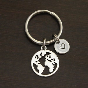 Globe Key Ring/ Keychain / Zipper Pull - World Traveler Gift- Flight Attendant Gift - Pilot Gift - Wanderer Gift - History Teacher - I/B/H