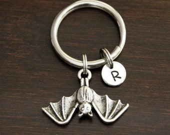 Bat Key Ring/ Keychain / Zipper Pull - Bat Charm - Bat Lover - Vampire Keychain - Halloween Themed Keychain - Flying Bat Keychain - I/B/H