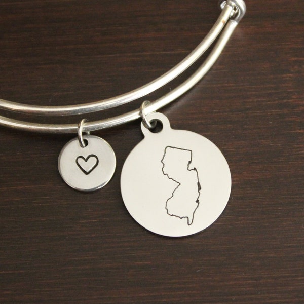 New Jersey Bangle - New Jersey Jewelry - New Jersey Lover - NJ Bangle - NJ Jewelry - Home - State Bangle-State Jewelry-US State Bangle-I/B/H