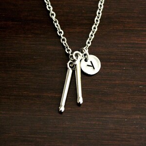 Drum Sticks Necklace - Drum Jewelry - Drum Lover - Drummer Gift - Music Teacher Gift - Band Leader Gift - Band Necklace - Band Jewelry-I/B/H