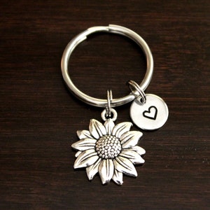 Sunflower Key Ring/ Keychain / Zipper Pull - Sunny Days - Horticulture - Gardener Gift - Florist - Garden Lover  - Nature Lover - I/B/H