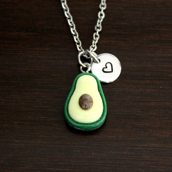 Avocado Necklace - Avocado Jewelry - Chef Gift - Nutritionist Gift - Guacamole - Mexican Food Lover - Stone Fruit - Avocado Lover Gift-I/B/H