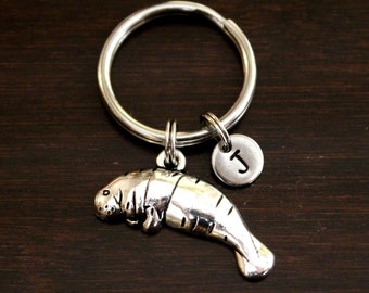 Manatee Key Ring/ Keychain / Zipper Pull - Manatee Gift - Manatee Lover - Zoo Animal Gift - Florida Gift - Aquatic Animal Keychain - I/B/H