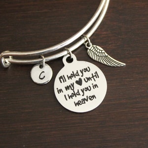 I Will Hold You In My Heart Until I Hold You in Heaven-Memorial Bangle-Someone in Heaven-Special Person-Child Memorial-Husband-Baby I/B/H Bild 1