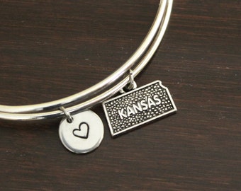 Kansas Bangle - Kansas Jewelry - Kansas Lover - KS Bangle - KS Jewelry - Home - State Bangle - State Jewelry-US State Bangle - I/B/H