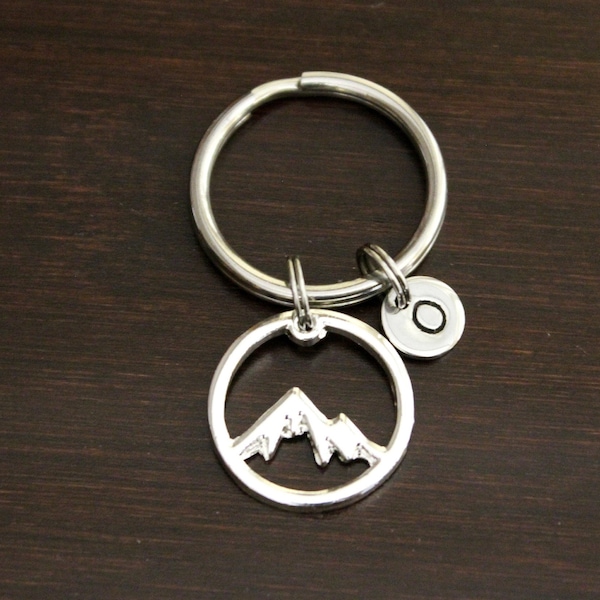 Mountain Key Ring/ Keychain / Zipper Pull - The Mountains Are Calling I Must Go - Mountain Keychain - Forest Lover - Nature Lover - I/B/H