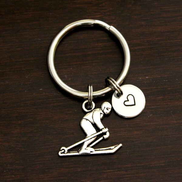 Skier Keychain Etsy