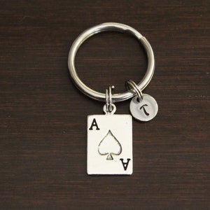 Ace Card Keychain - Card Game Lover Gift - Game Lover - Ace Card Jewelry - Poker Player Gift - Solitaire Lover - Poker Night - Games - I/B/H