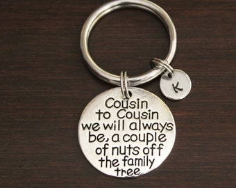 Cousins Key Ring/ Keychain / Zipper Pull - Cousins Gift - Cousin Nuts Family Tree - Funny Cousin Gift - Cousin -Favorite Cousin Gift - I/B/H