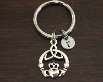 Claddagh Key Ring/ Keychain / Zipper Pull - Claddagh Irish Keychain - Irish Knot Gift - Claddagh Gift - Irish Symbol Gift - I/B/H