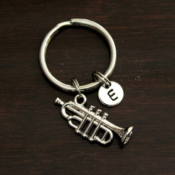 Trumpet Key Ring/ Keychain / Zipper Pull - Trumpet Keychain - Trumpet - Music Teacher Gift - Music Gift - Band Keychain - I/B/H