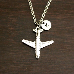 Airplane Necklace - Airplane Jewelry - Pilot Necklace - Flight Attendant Necklace-Air Traffic Control Necklace-Plane Necklace - I/B/H Dots