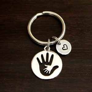 Hand in Hand Key Ring/ Keychain / Zipper Pull - Counselor - Guardian - I Love You - Mother and Child - Foster Parent - Holding Hands - I/B/H