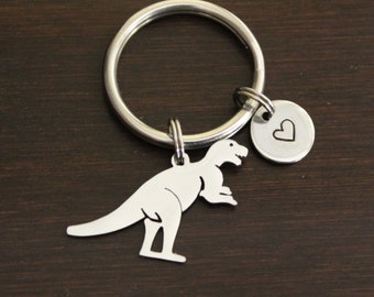 Dinosaur Key Ring/ Keychain / Zipper Pull - Dinosaur Gift - Dinosaur Keychain - Dinosaur Key Ring - Dinosaur Charm Lover - I/B/H