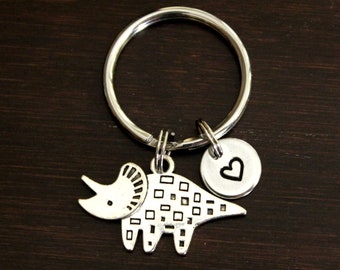 Stegosaurus Dinosaur Key Ring/ Keychain / Zipper Pull - Dinosaur Gift  - Dinosaur Gift - Stego Keychain - Child Keychain - Dino Lover-I/B/H