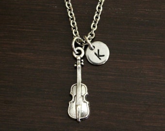 Violin Necklace - Violin Jewelry - Violin Gift - Cello - Fiddle -Music Teacher Gift - Band Leader - Band Necklace - Band Jewelry-I/B/H #2