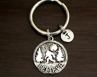 Sasquatch Believe Key Ring/ Keychain / Zipper Pull - Sasquatch Keychain - Yeti Keychain - Cryptid Keychain-Folklore-Big Foot Keychain-I/B/H