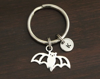 Bat Key Ring/ Keychain / Zipper Pull - Bat Charm - Bat Lover - Vampire Keychain - Halloween Themed Keychain - Flying Bat Keychain - I/B/H