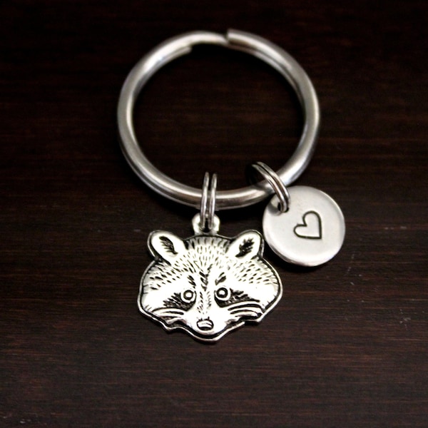 Raccoon Key Ring/ Keychain / Zipper Pull - Raccoon Keychain - Raccoon Lover Keychain - Nature Keychain - Animal Keychain - Woodland - I/B/H