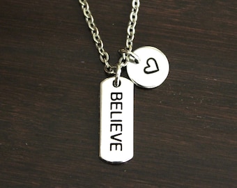 Believe Necklace - Believe Jewelry - Believe Charm Gift - Believe Inspiration - Inspirational Necklace - Inspire - Simple Necklace - I/B/H