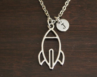 Rocket Necklace - Rocket Jewelry - Outer Space Jewelry - Outer Space Lover - Astronaut Necklace - Night Sky Lover - Moon Lover Gift - I/B/H