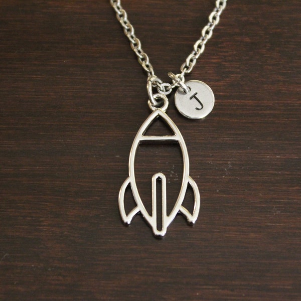 Rocket Necklace - Rocket Jewelry - Outer Space Jewelry - Outer Space Lover - Astronaut Necklace - Night Sky Lover - Moon Lover Gift - I/B/H