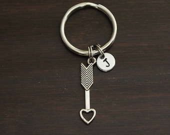 Follow Your Arrow Key Ring/ Keychain / Zipper Pull - Heart Arrowhead Keychain - Arrow Heart Keychain - Arrow Gift - Cupid's Arrow - I/B/H