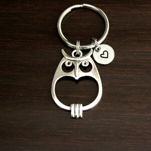 Owl Key Ring/ Keychain / Zipper Pull - Hollow Owl - Owl Lover - Aviary Gift - Bird Watcher Gift - Owl Keychain - Hooter Keychain - I/B/H